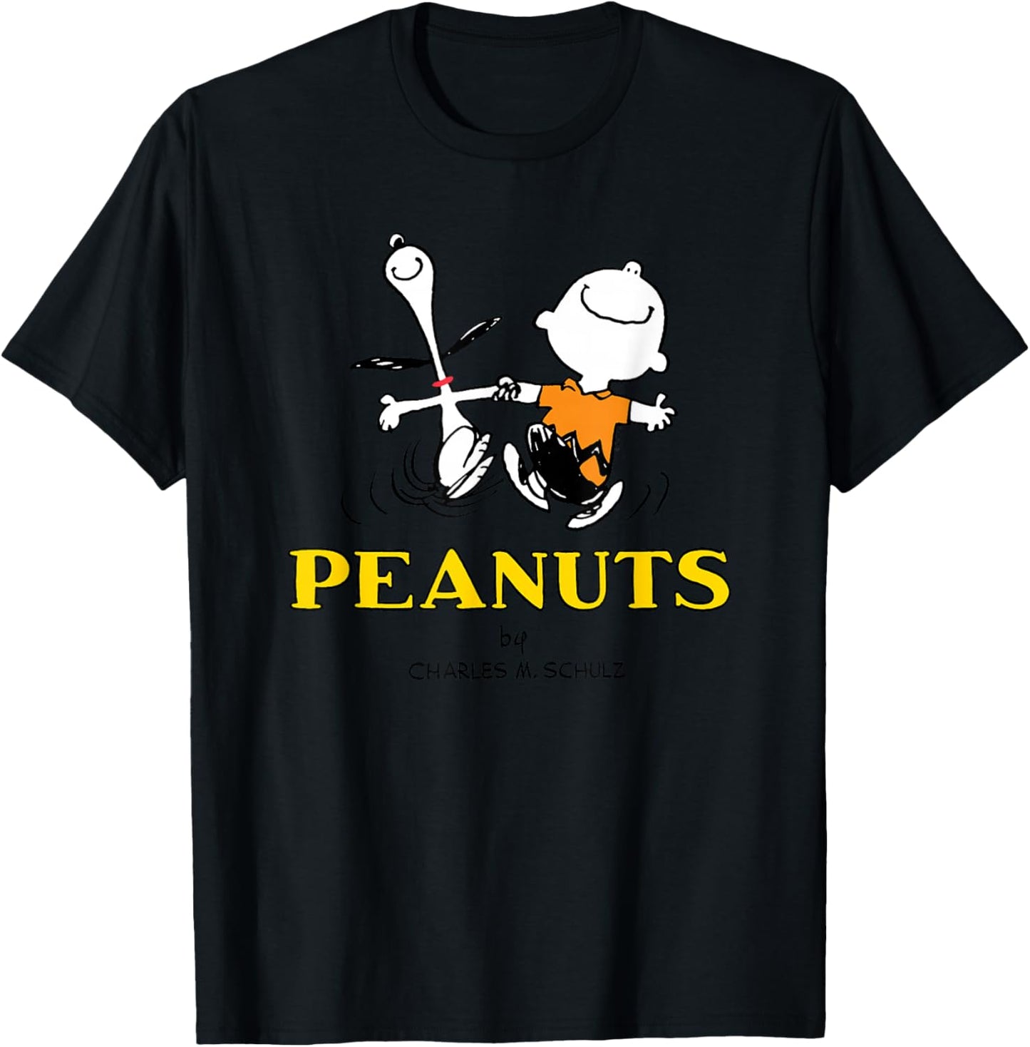 Peanuts - Charlie Snoopy Dancing T-Shirt - T-Shirt | Black