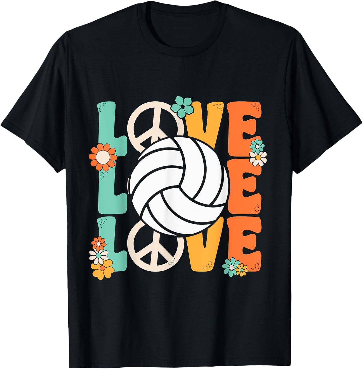 Volleyball Love For Teen Girls Women Cute Volleyball Lovers T-Shirt - T-Shirt | Black