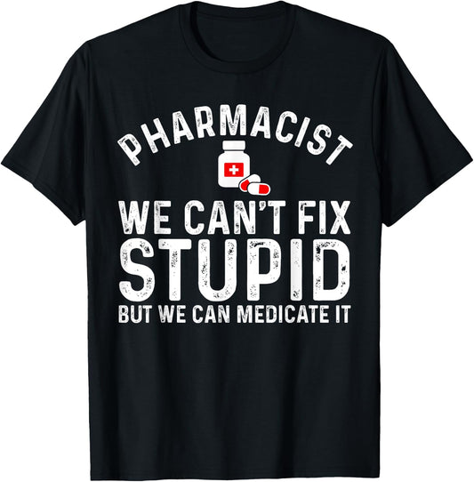 Funny Pharmacy Art Women Pharmacy Tech Pharmacist T-Shirt - T-Shirt | Black