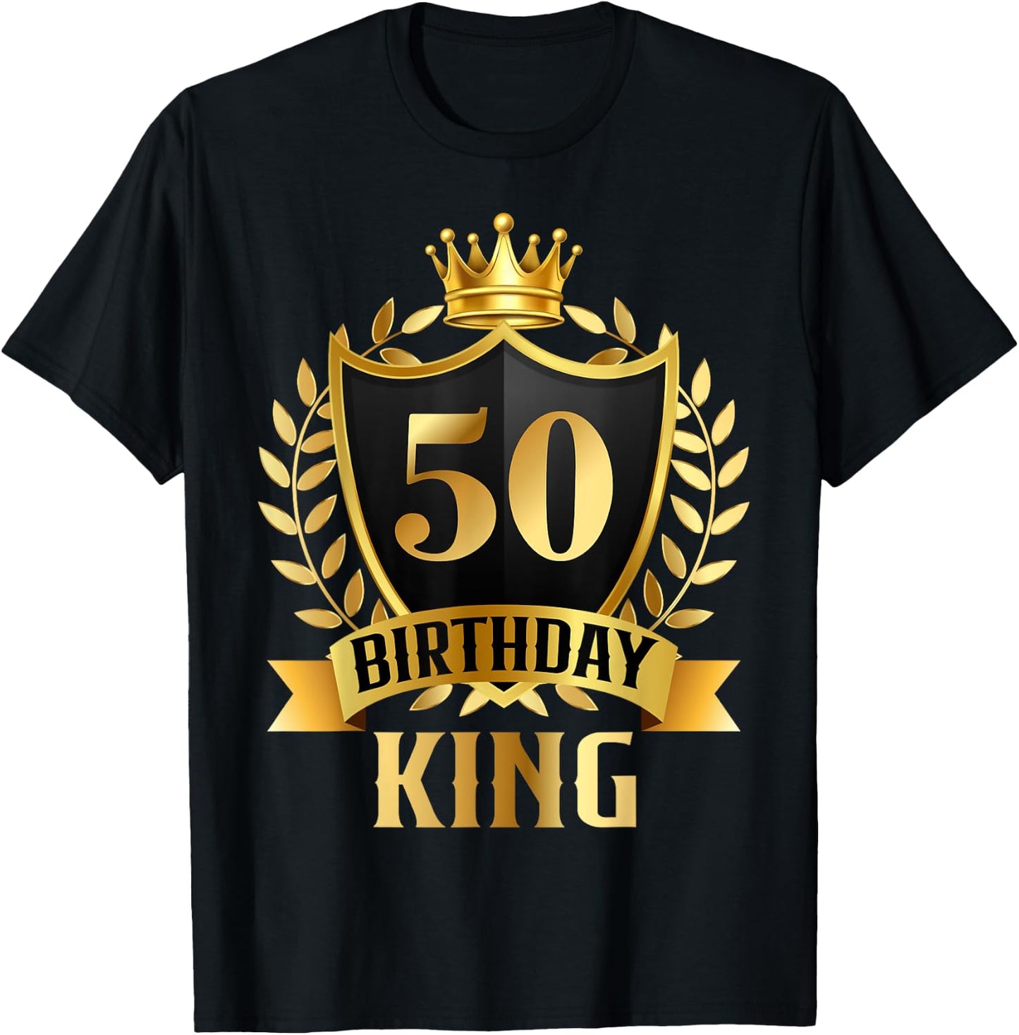 50 Yrs Old Birthday King Cool 50th B-Day Awesome Funny T-Shirt - T-Shirt | Black
