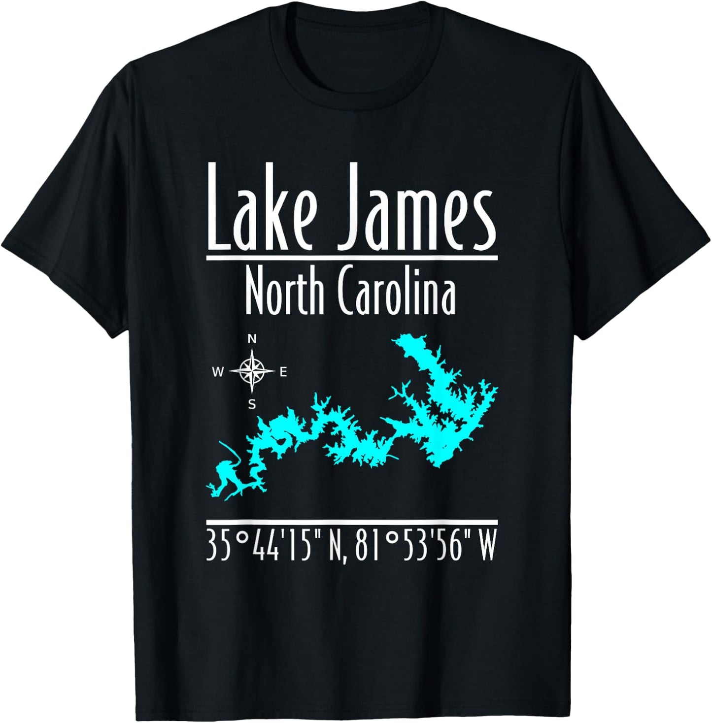 Modern Lake James, North Carolina T-Shirt - T-Shirt | Black