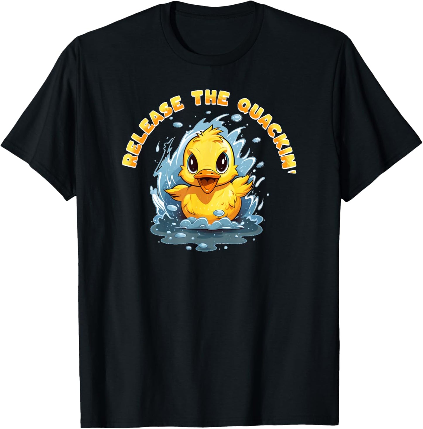 RELEASE THE QUACKIN Funny Kraken Duck Duckling Boys Girls T-Shirt - T-Shirt | Black