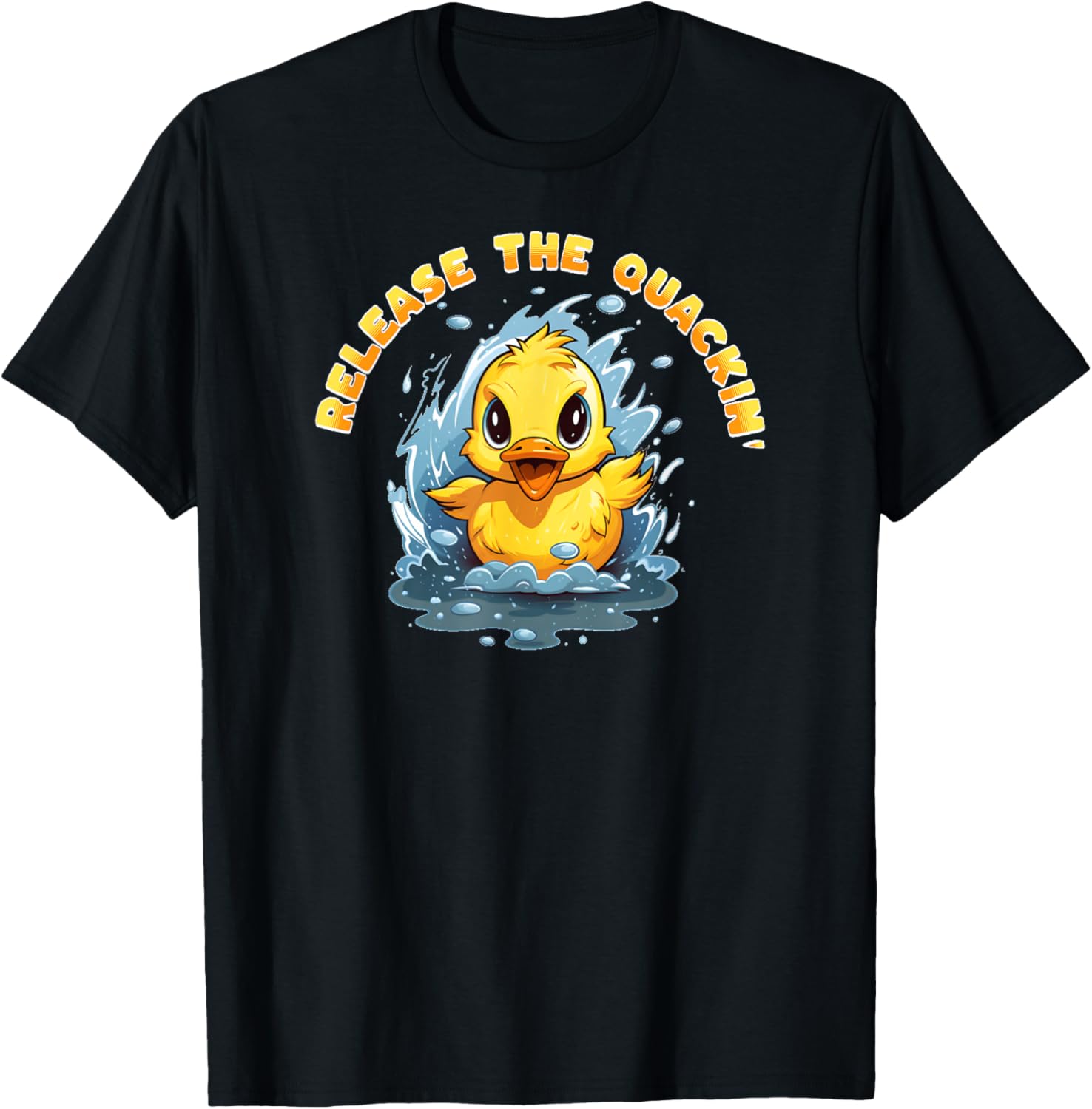 RELEASE THE QUACKIN Funny Kraken Duck Duckling Boys Girls T-Shirt - T-Shirt | Black