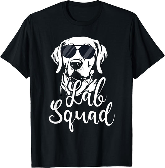 Lab Squad - Labrador Retriever Dog Owner Pet Pup Lover Men Women Girls Kids T-Shirt - T-Shirt | Black