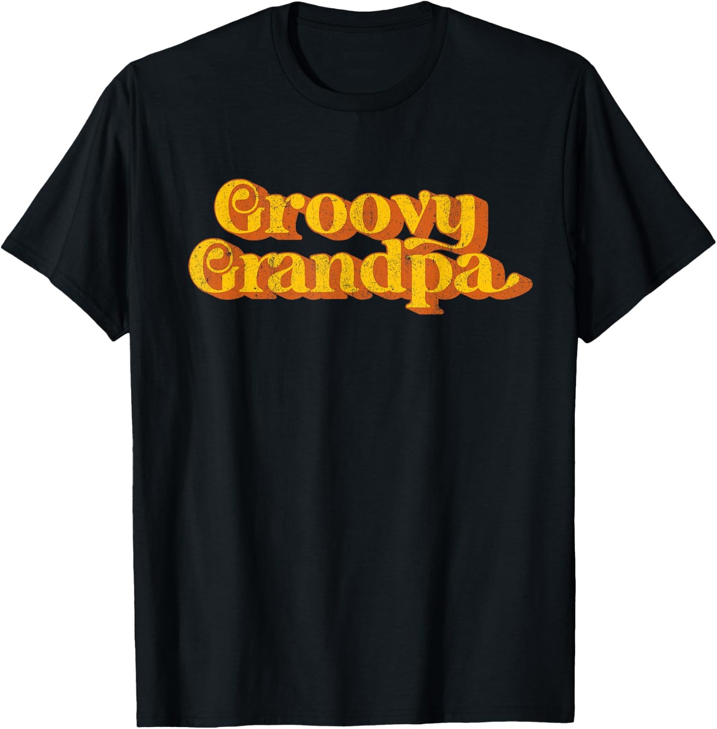 Retro Groovy Grandpa 70's Funny Disco Party Matching Costume T-Shirt - T-Shirt | Black