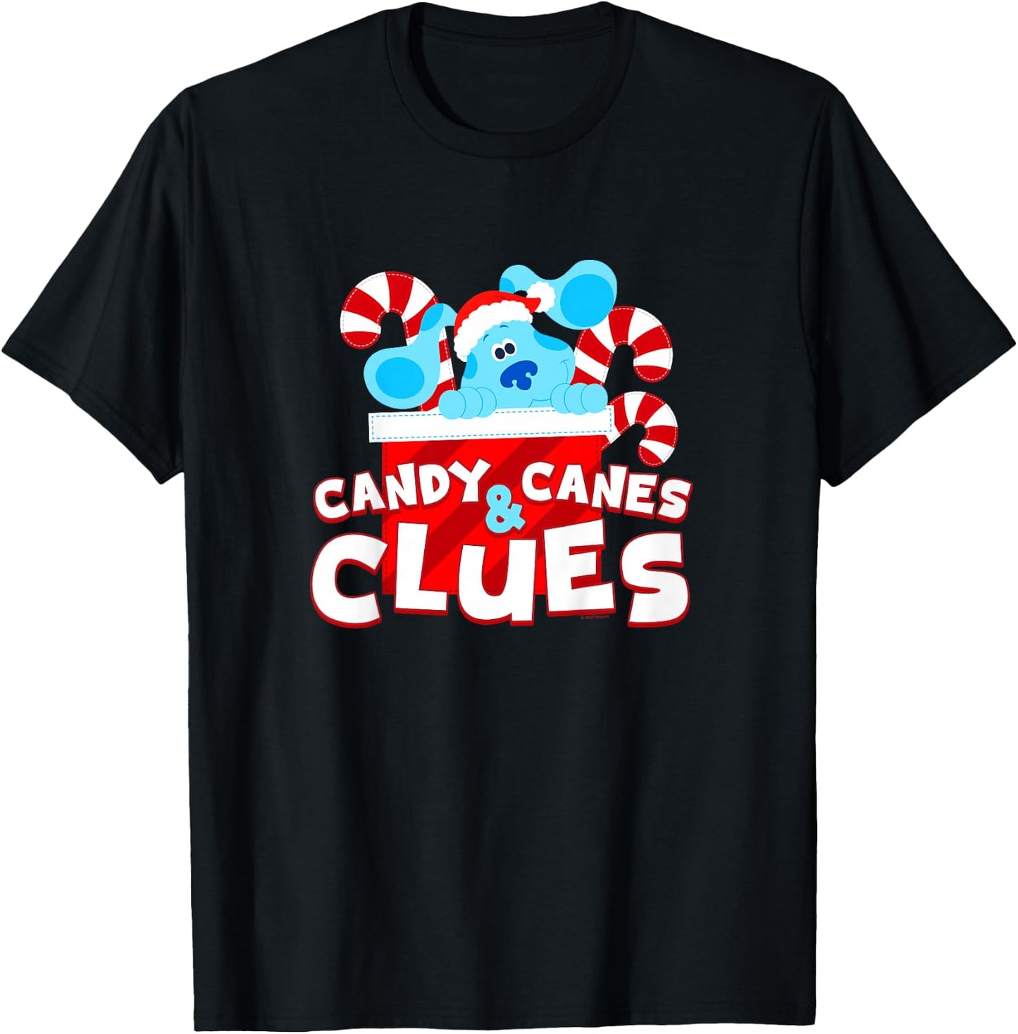 Kids Blue's Clues and You Candy Canes and Christmas Clues T-Shirt - T-Shirt | Black
