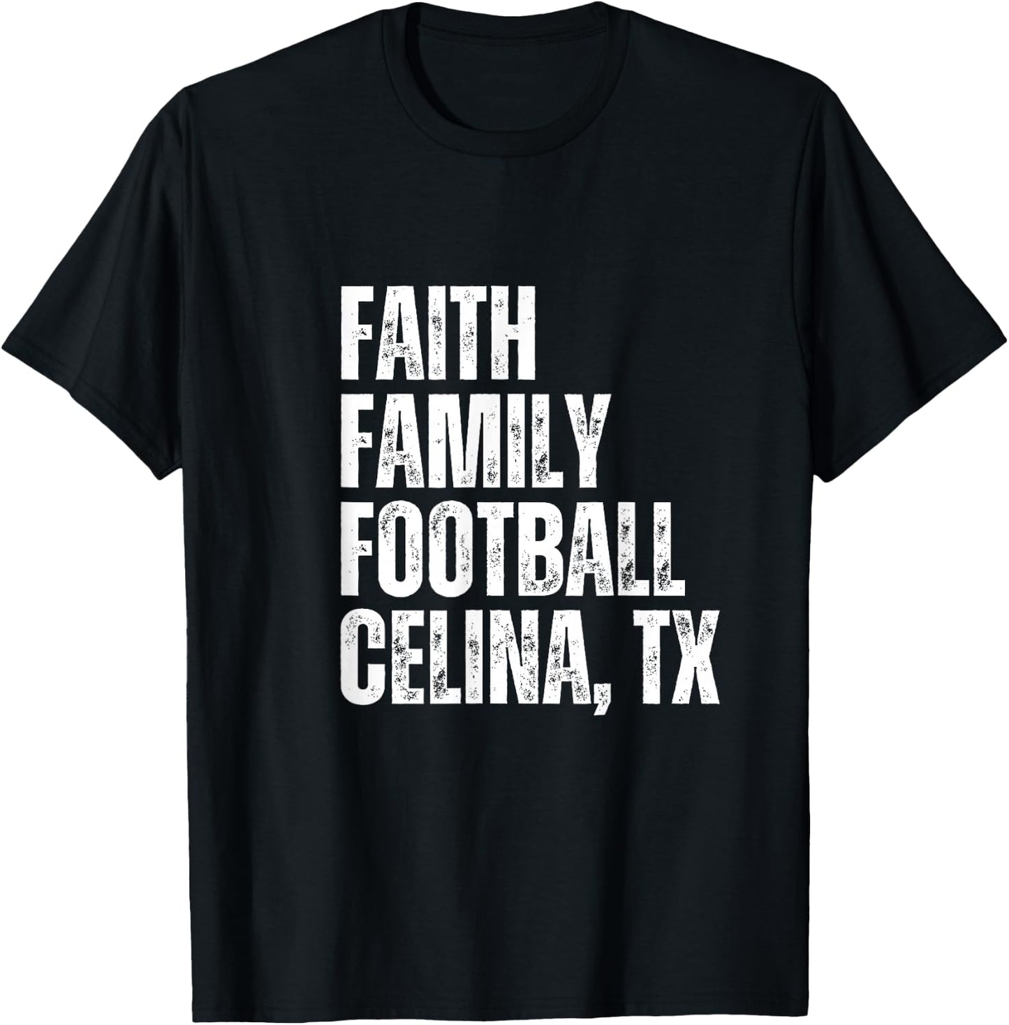Faith Family Football Celina Texas Bobcats T-Shirt - T-Shirt | Black