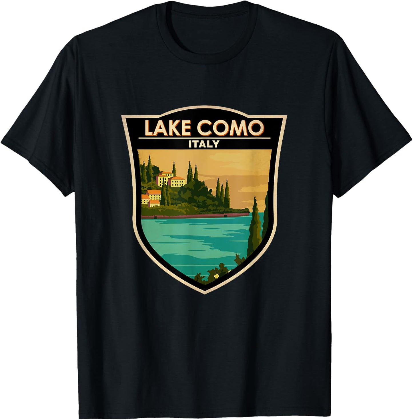 Lake Como Vacation Italy Vintage T-Shirt - T-Shirt | Black