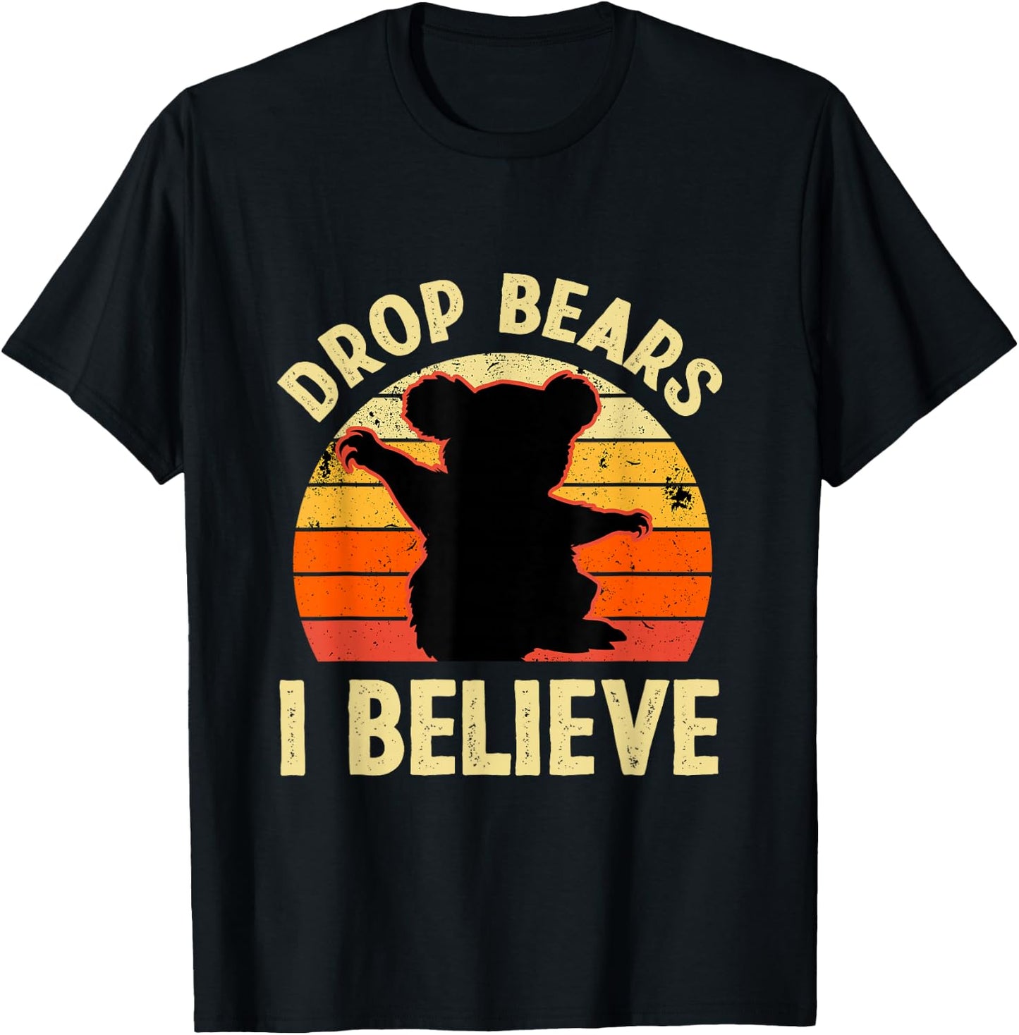 Australian Wild Koala Belief in Drop Bears T-Shirt - T-Shirt | Black