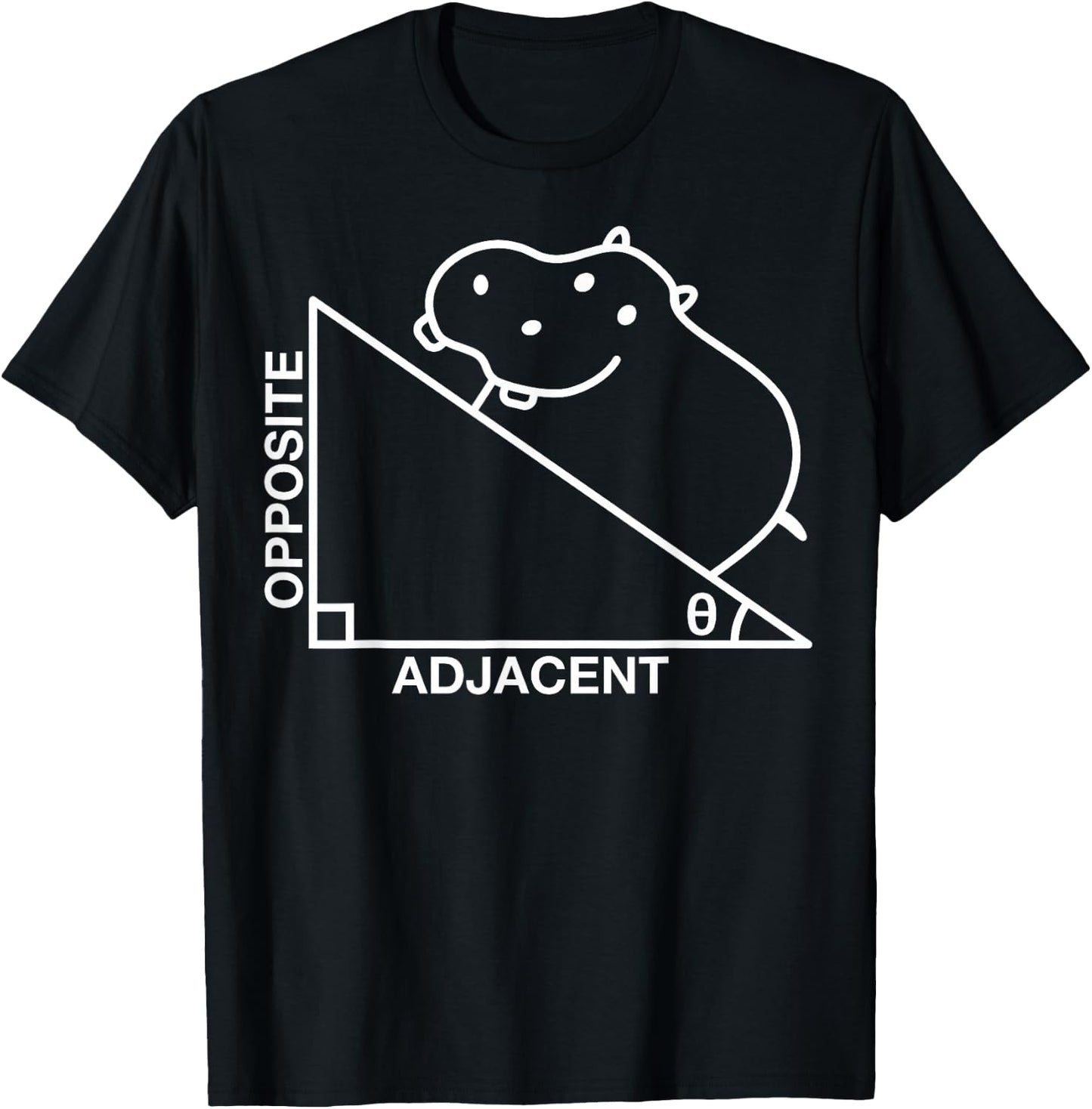 Nerdy Funny Hippotenuse Hypotenuse Hippopotamus Math Teacher T-Shirt - T-Shirt | Black