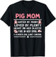 Pig Mom Hated By Many Loved By Plenty Heart On Her Sleeve T-Shirt - T-Shirt | Black