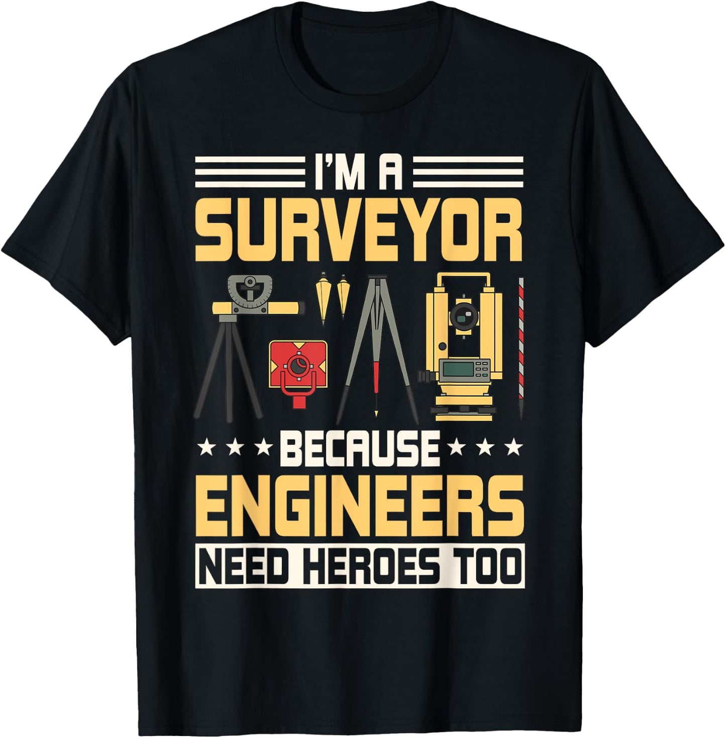 Land Recorder Technician Cartogropher Surveyor Surveying T-Shirt - T-Shirt | Black