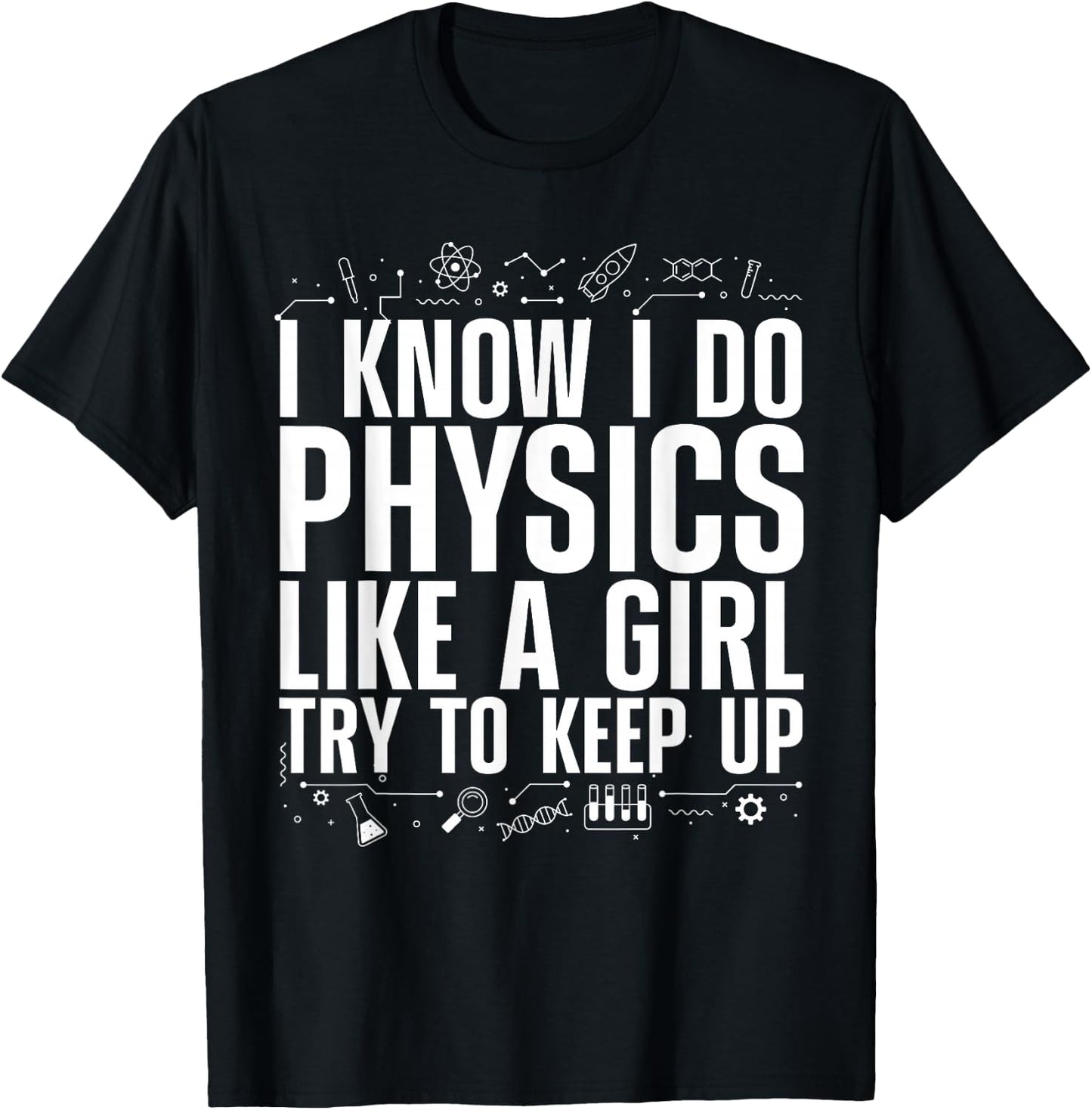 Cool Physics Girls Quantum Mechanics Science Nerd T-Shirt - T-Shirt | Black