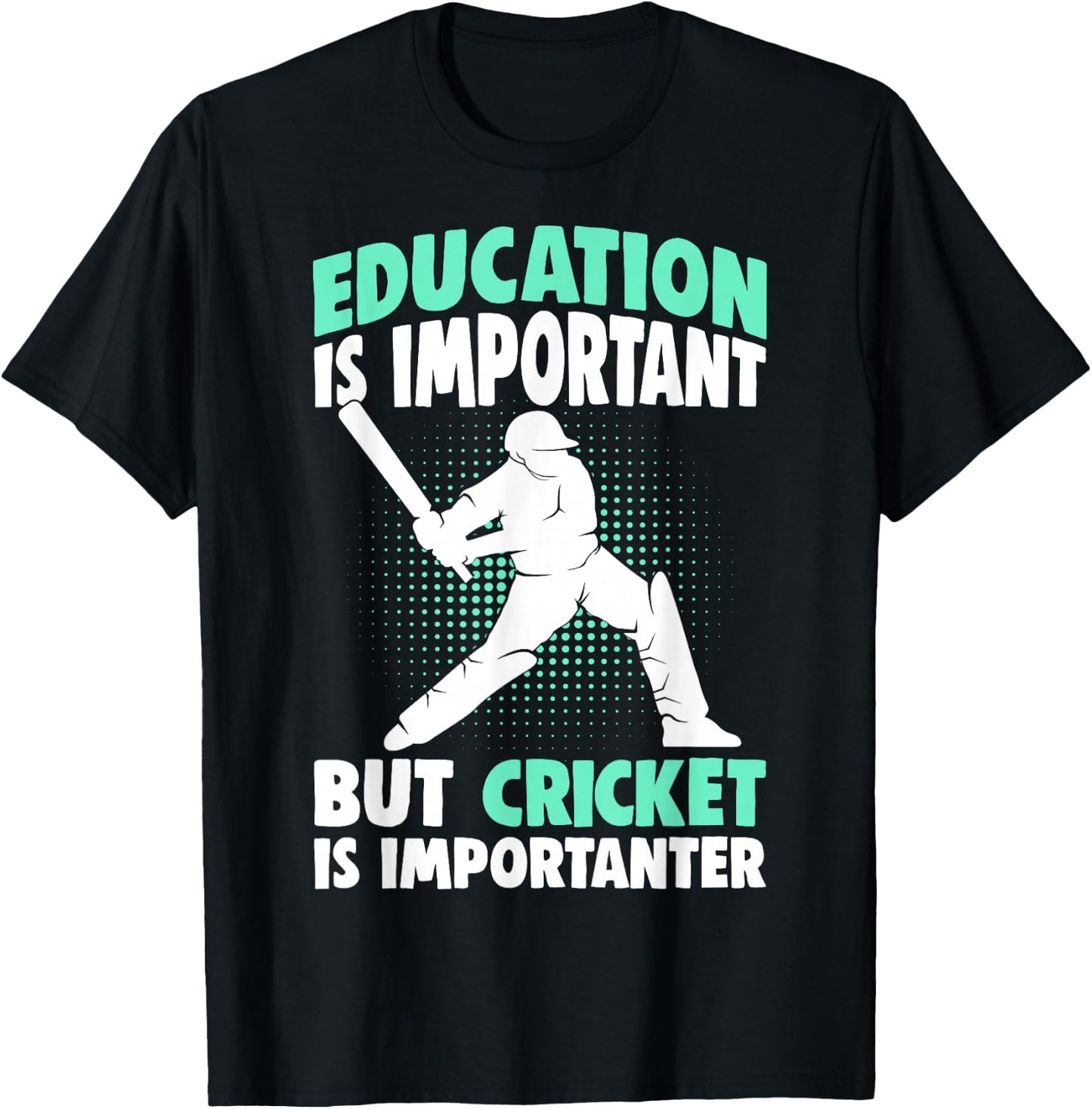 Cricket Player Boys Kids T-Shirt - T-Shirt | Black