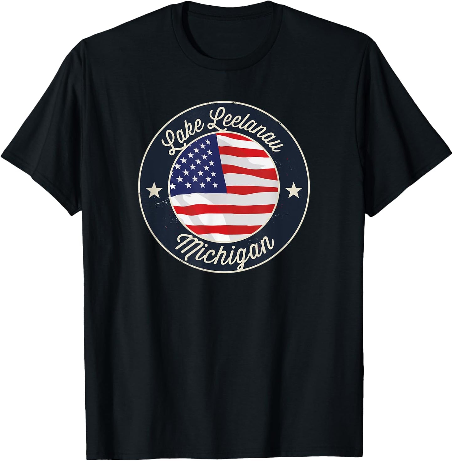 Lake Leelanau - Patriotic Michigan Souvenir Kids Men T-Shirt - T-Shirt | Black