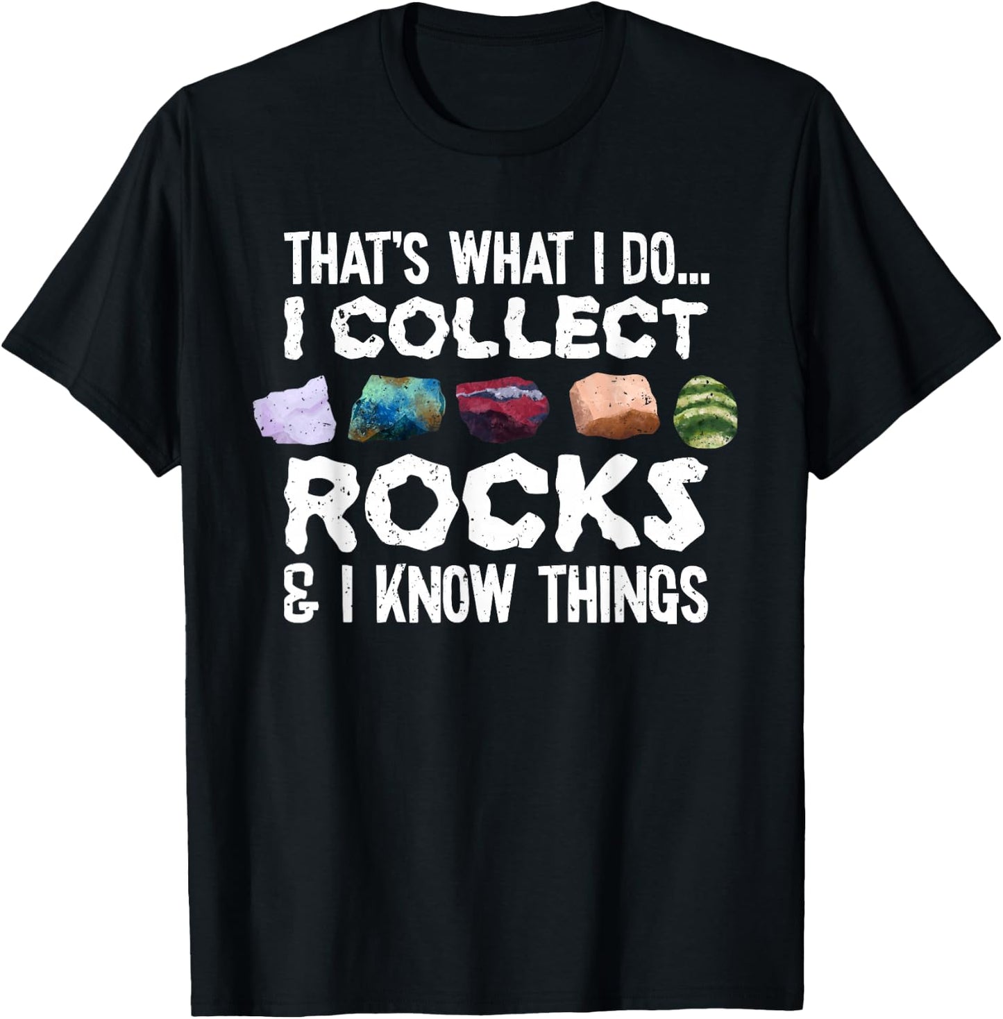 Rock Collector Gifts, Geology Lover Gifts -Adults, Kids Short Sleeve Black Rock Themed T-Shirt - T-Shirt | Black