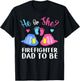 Dad He or She Gender Reveal Baby Shower Future Firefighter T-Shirt - T-Shirt | Black