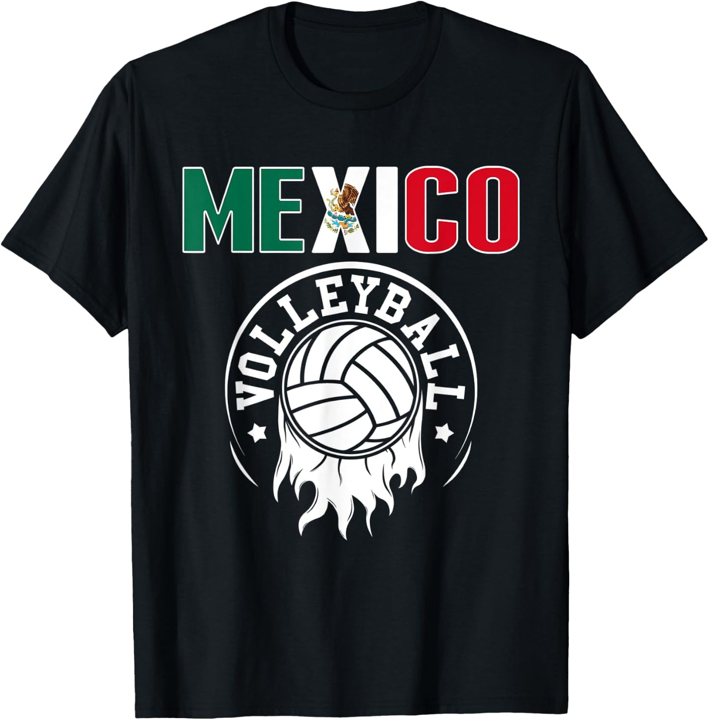 Proud Mexico Volleyball Fans Jersey - Mexican Flag Sports T-Shirt - T-Shirt | Black