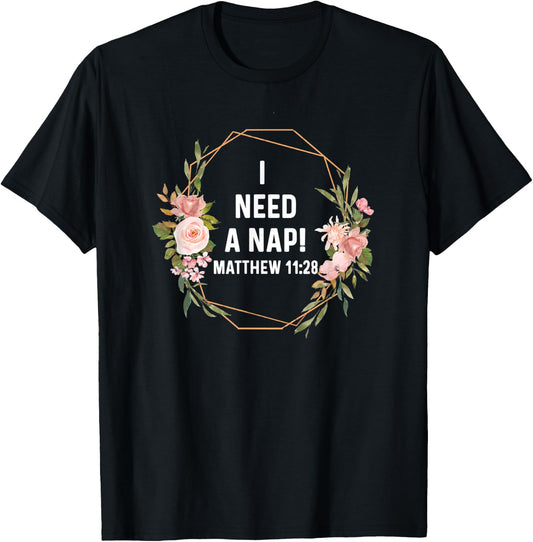 Matthew 11:28 11 28 God Jesus Religious Quote Christian T-Shirt - T-Shirt | Black