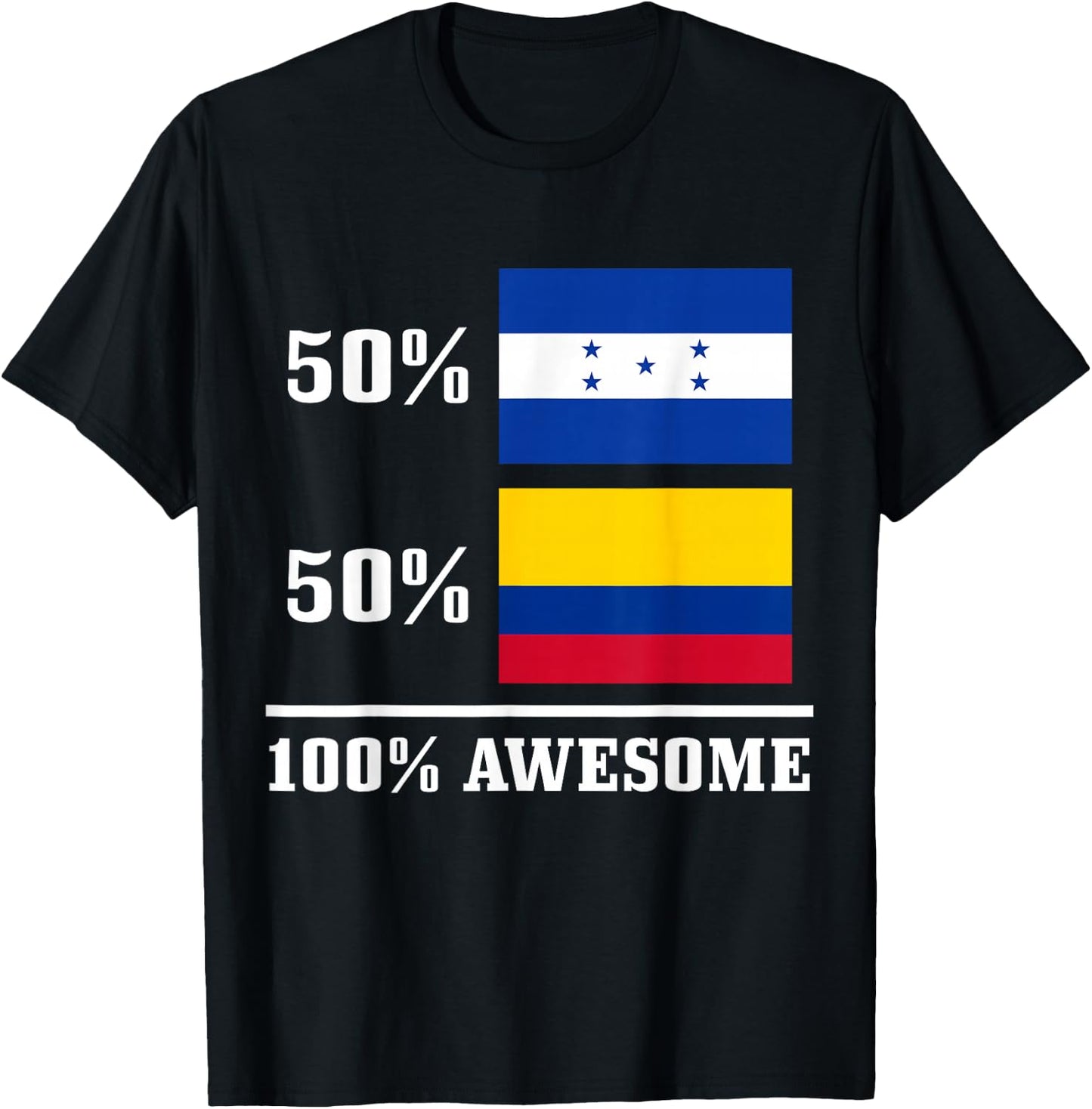Honduras Colombia Colombian Honduran Flag Pride Heritage T-Shirt - T-Shirt | Black