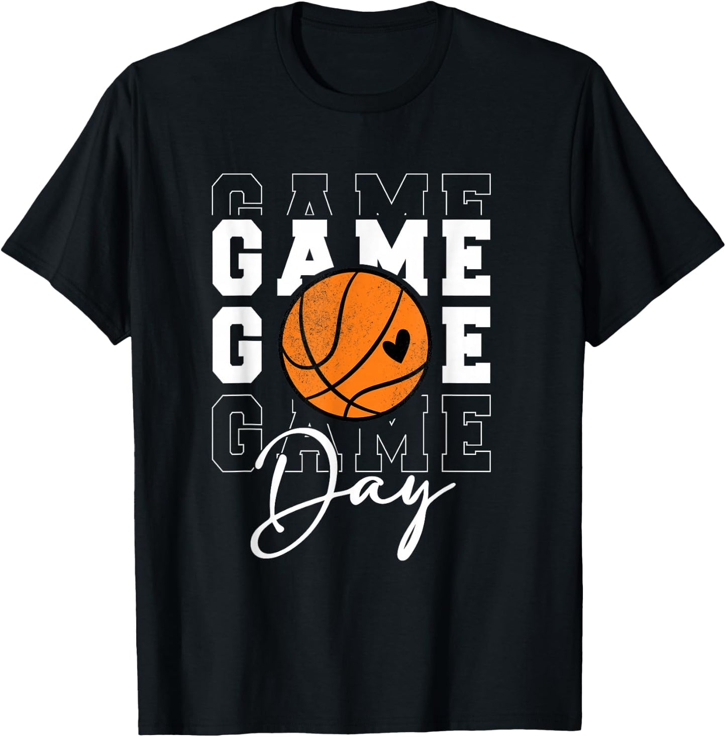 Game Day Basketball Shirt for Youth Boy Girl Basketball Mom T-Shirt - T-Shirt | Black
