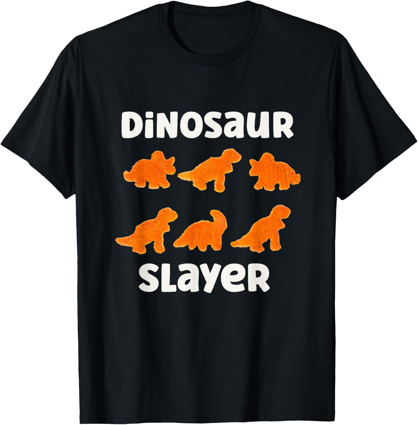 Dinosaur Slayer Dino Chicken Nuggets Lover chickie nuggies T-Shirt - T-Shirt | Black