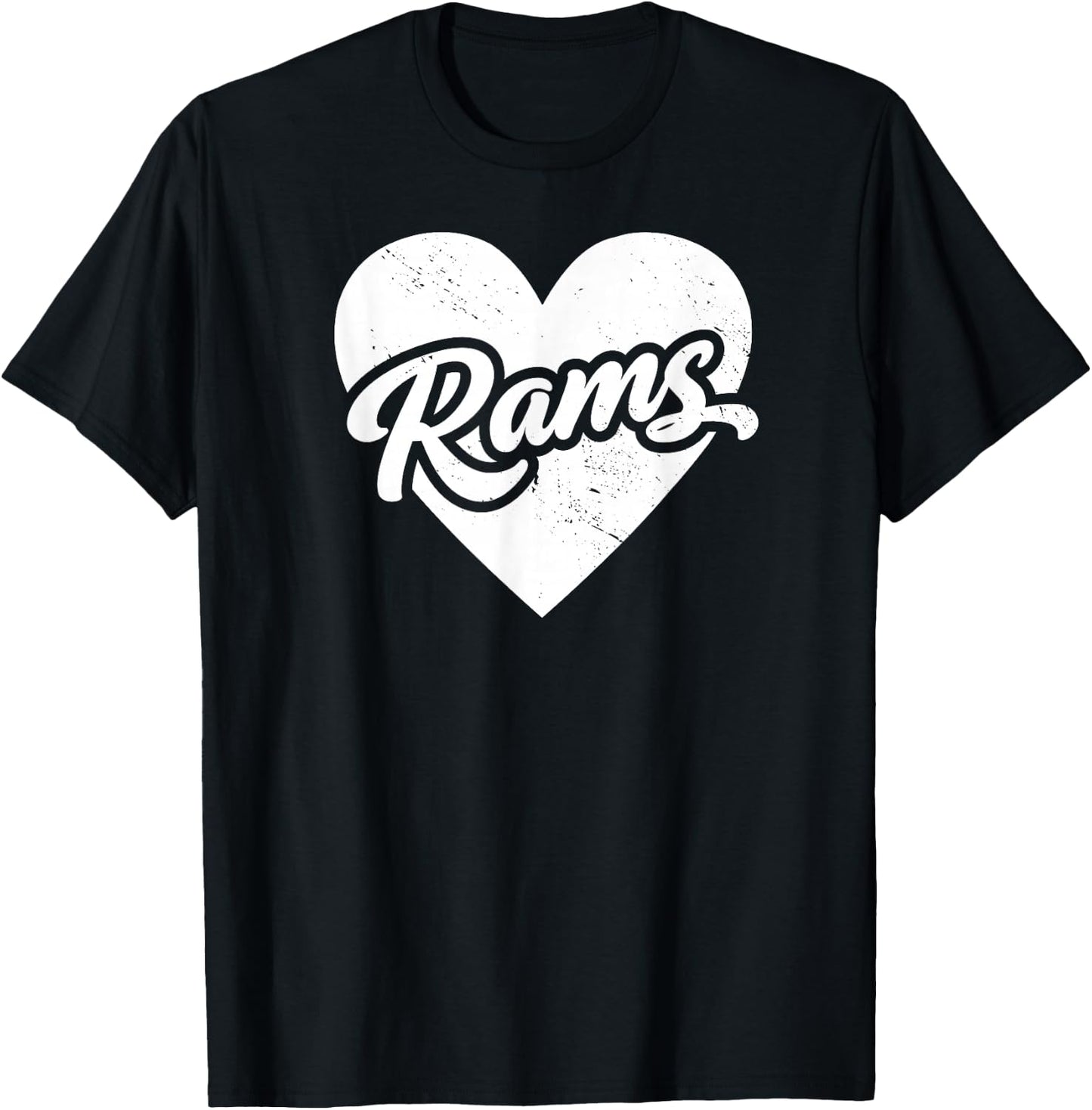 Vintage Rams School Spirit Go Rams Love T-Shirt - T-Shirt | Black
