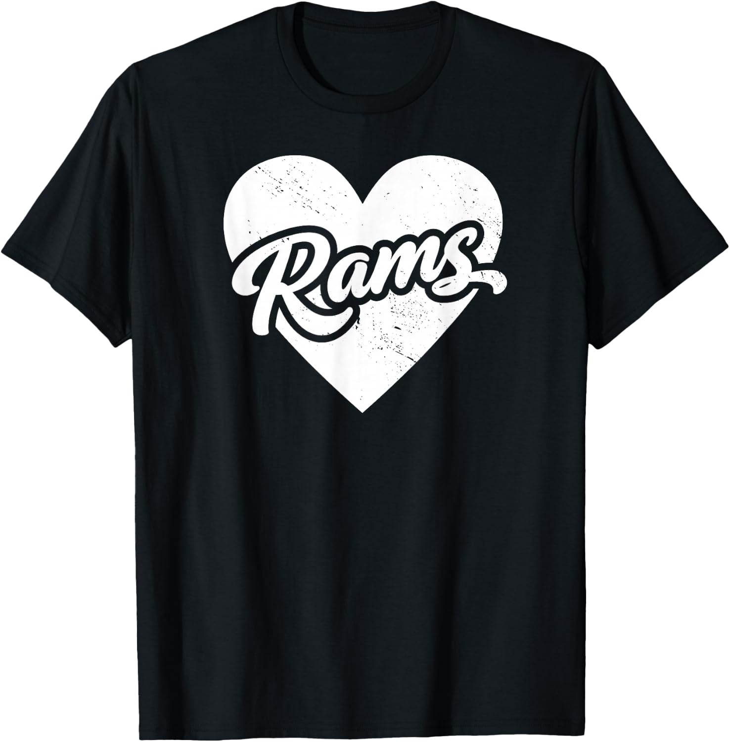 Vintage Rams School Spirit Go Rams Love T-Shirt - T-Shirt | Black