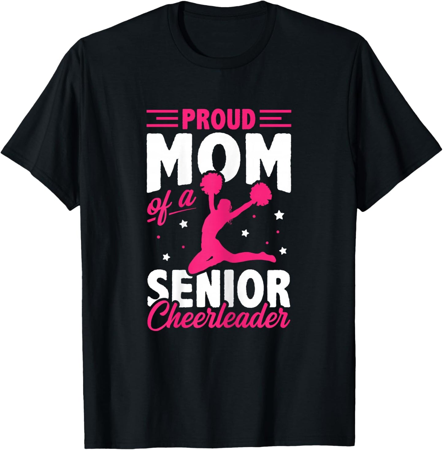 Proud Mom Of A Senior Cheerleader Gymnast Cheerdance Sport T-Shirt - T-Shirt | Black