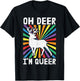 Vintage Oh Deer I'm Queer - Rainbow LGBT Pride Gay Lesbian T-Shirt - T-Shirt | Black