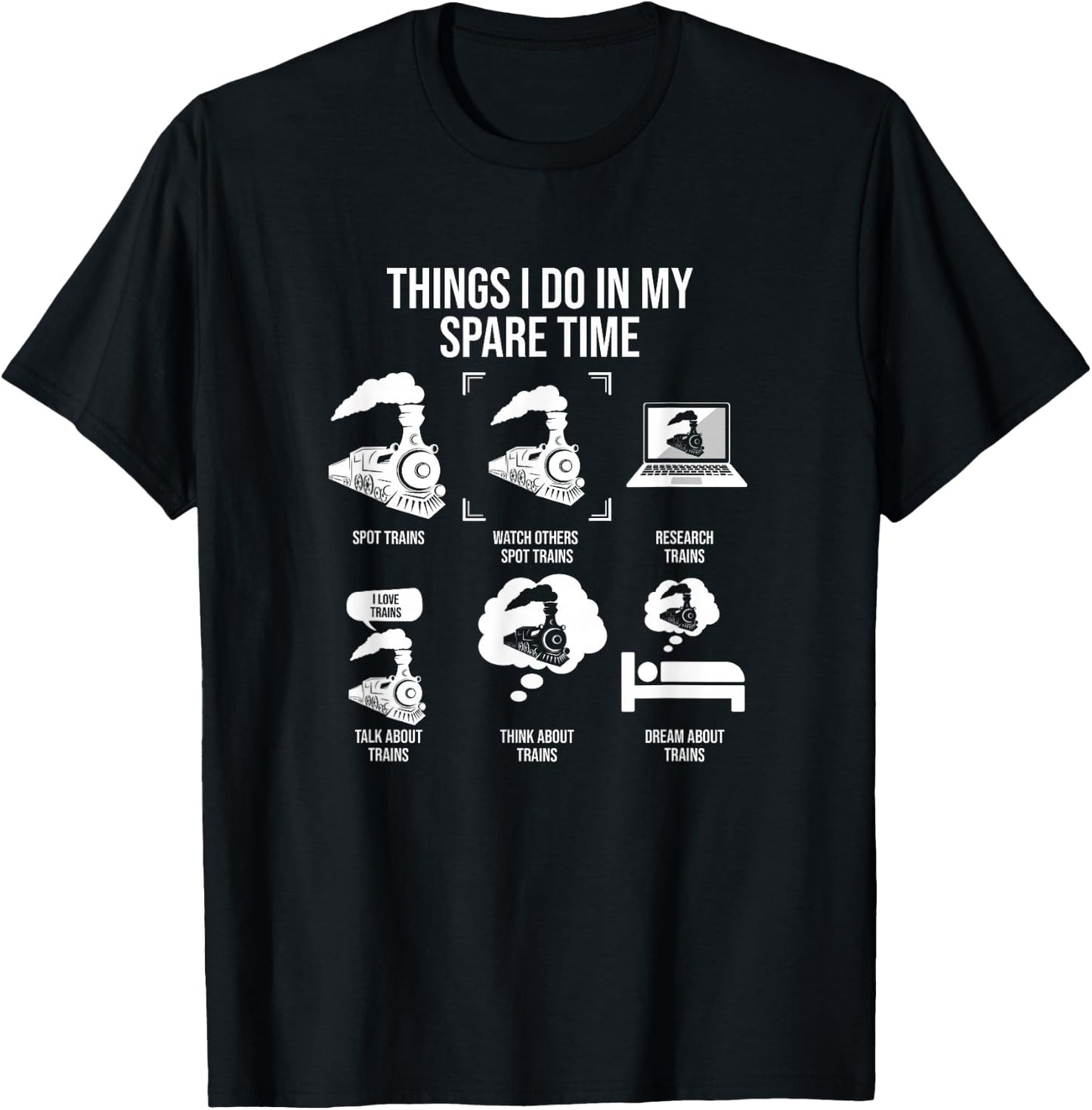 Things I Do In My Spare Time, Trainspotting Trainspotter T-Shirt - T-Shirt | Black