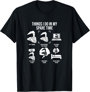 Things I Do In My Spare Time, Trainspotting Trainspotter T-Shirt - T-Shirt | Black