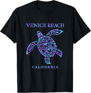 Venice Beach California Sea Turtle Travel Souvenir T-Shirt - T-Shirt | Black