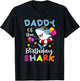 Daddy of the Shark Birthday Dad Matching Family Father Dada T-Shirt - T-Shirt | Black