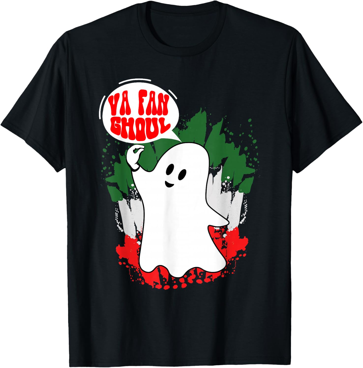 Va Fan Ghoul Women Italian Funny Halloween Ghost T-Shirt - T-Shirt | Black