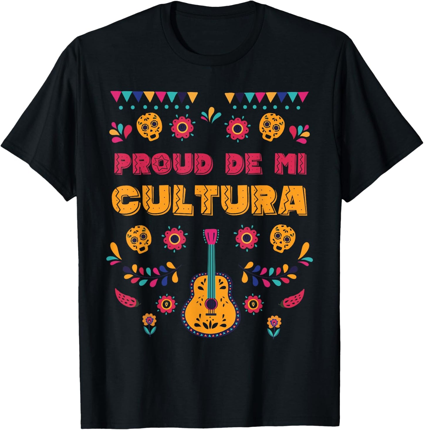 Proud De Mi Cultura Latino Month T-Shirt - T-Shirt | Black