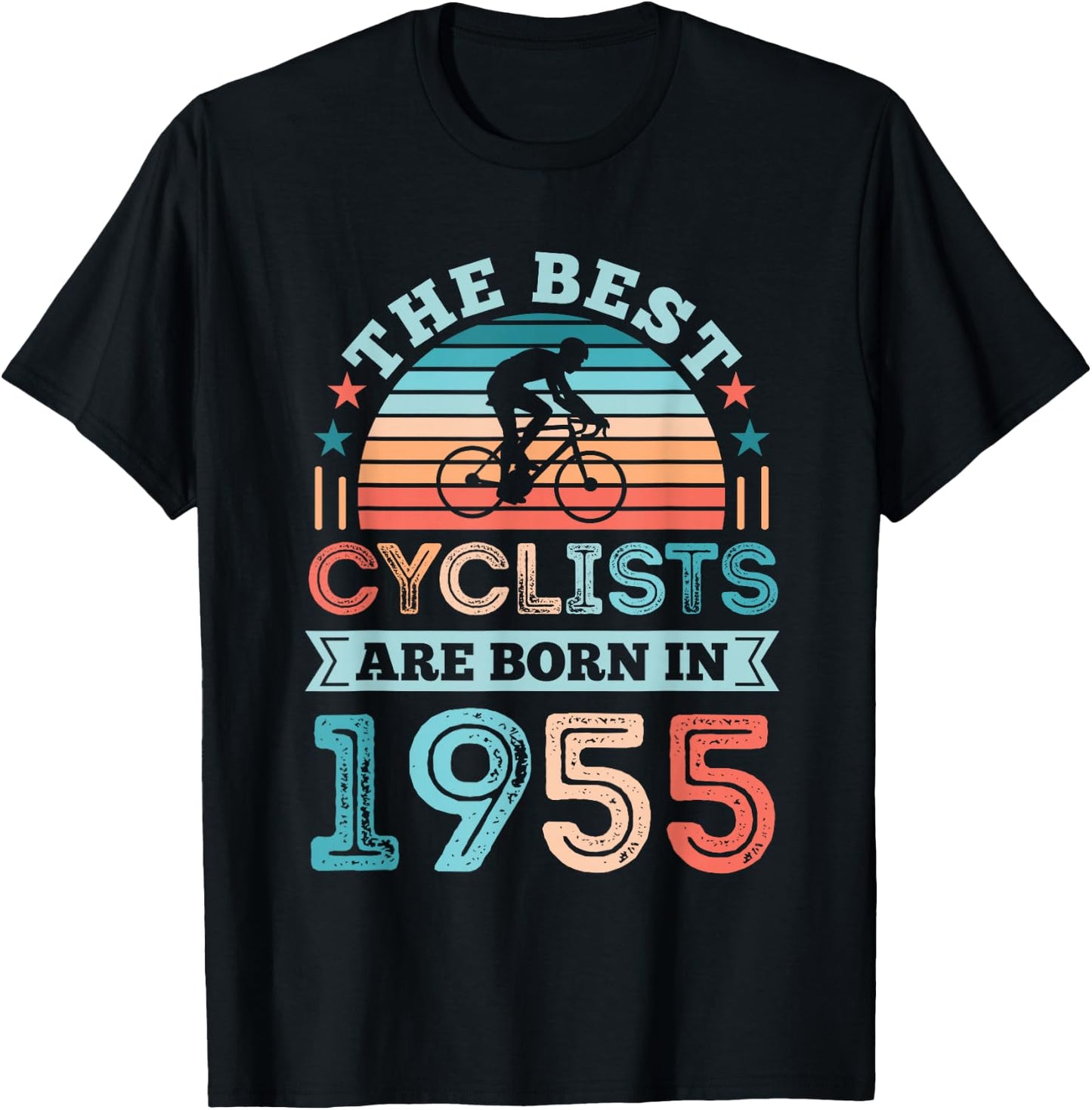 The best Cyclist born in 1955 70th Birthday Cycling Gifts T-Shirt - T-Shirt | Black