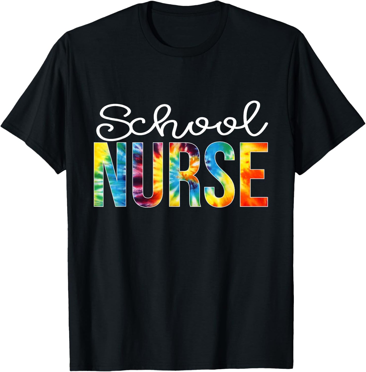 School Nurse Tie Dye Shirt Hello Back To School For Boy Girl T-Shirt - T-Shirt | Black