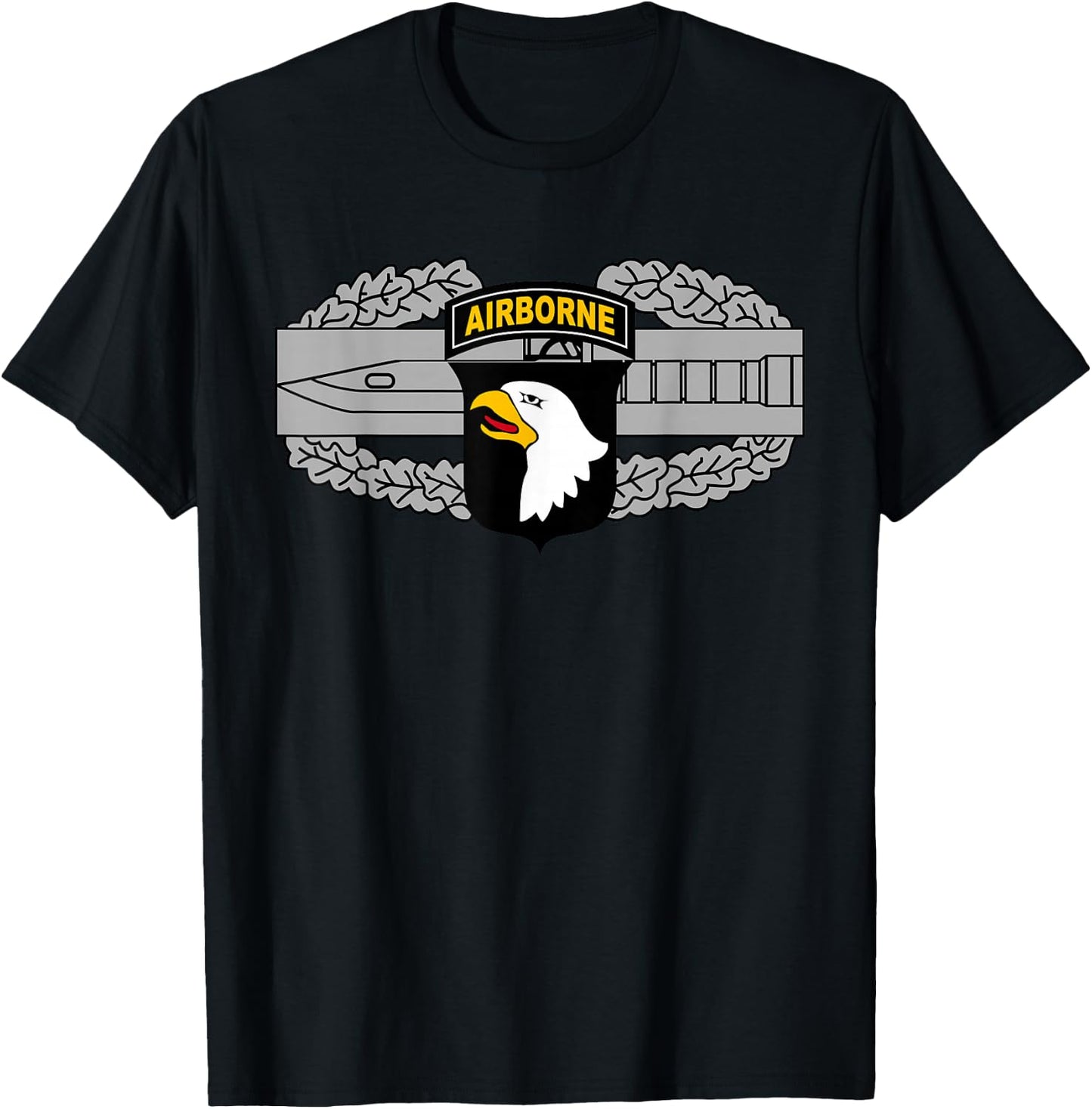 101st Airborne Patch - Combat Action Badge (CAB) T-Shirt - T-Shirt | Black