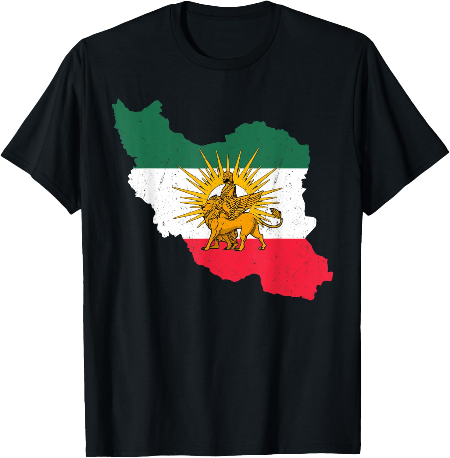 Shir o Khorshid Iran Persia Persian Fars Iranian Lion T-Shirt - T-Shirt | Black