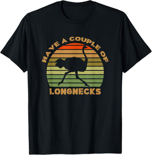 Ostrich Have A Couple Of Long Necks Vintage T-Shirt - T-Shirt | Black