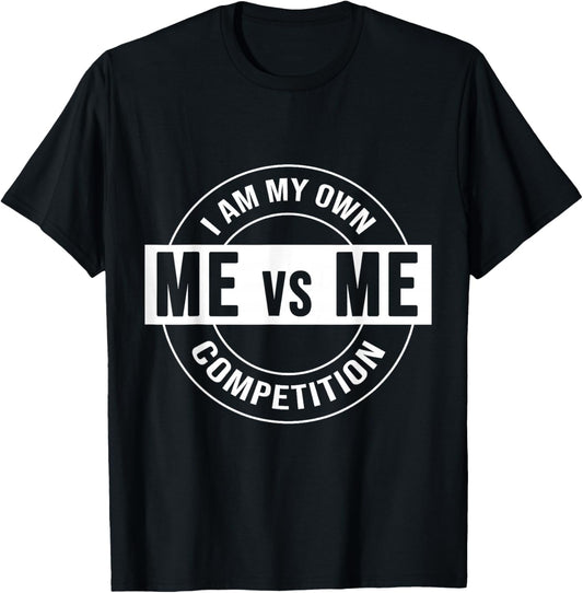 Me, Vs Me Gym Quote Inspirational Motivational Versus T-Shirt - T-Shirt | Black