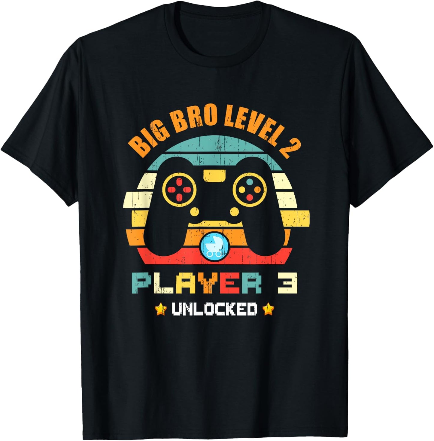 Big Bro Level 2 Player 3 Unlocked Gaming Big Brother Again T-Shirt - T-Shirt | Black