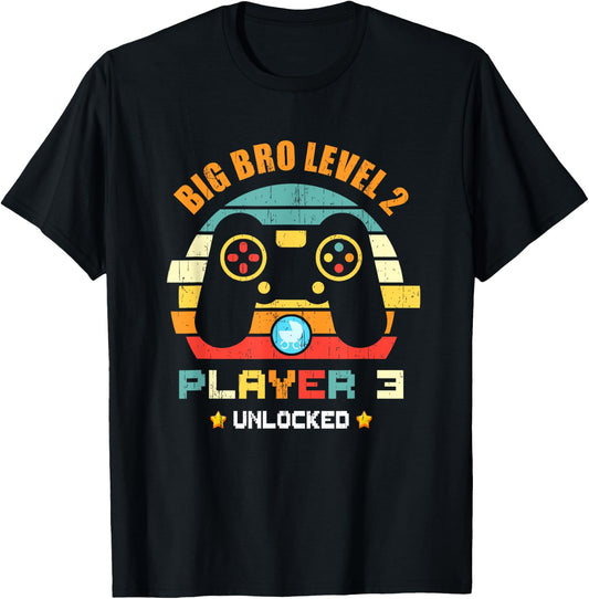 Big Bro Level 2 Player 3 Unlocked Gaming Big Brother Again T-Shirt - T-Shirt | Black