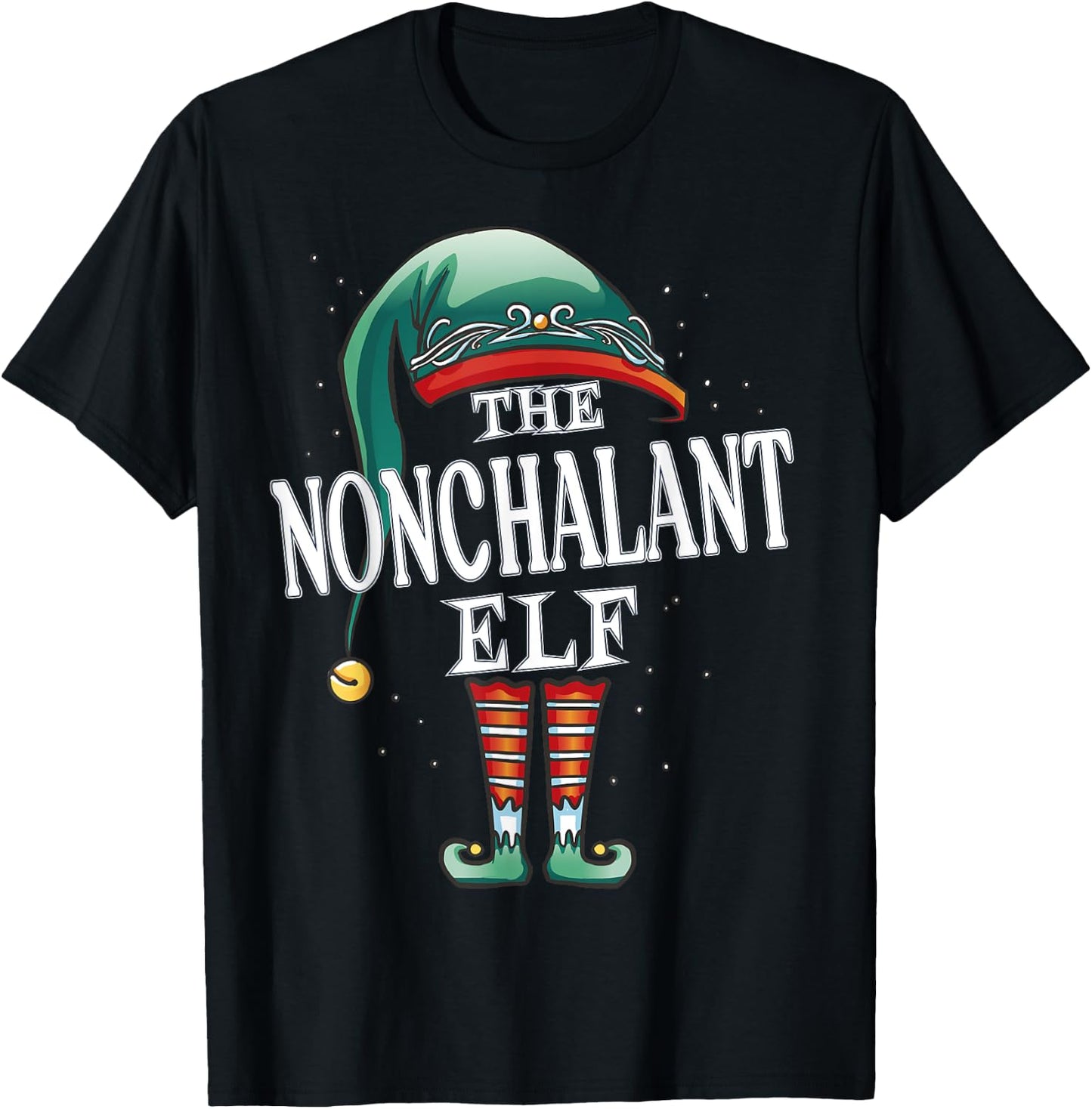 Nonchalant Elf Christmas Group Xmas Pajama Party T-Shirt - T-Shirt | Black