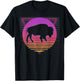 Buffalo Bison Retro Vaporwave Vintage 80s 90s Style Sunset T-Shirt - T-Shirt | Black