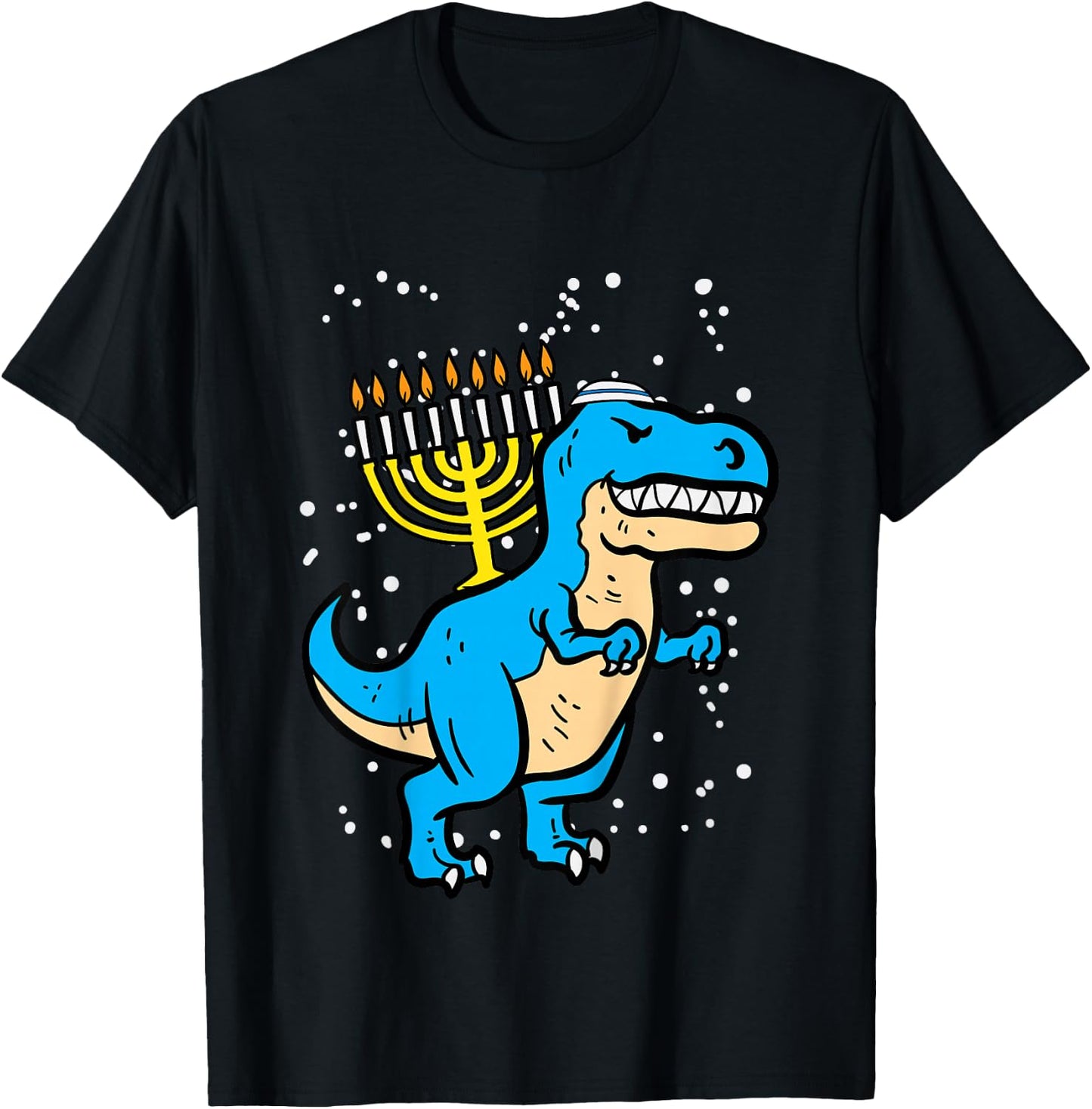 Kids Hanukkah Dino Menorah Chanukah Trex Toddler Boys Kids Youth T-Shirt - T-Shirt | Black