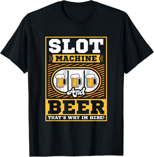 Casino Costume - Slot Machine and Beer T-Shirt - T-Shirt | Black