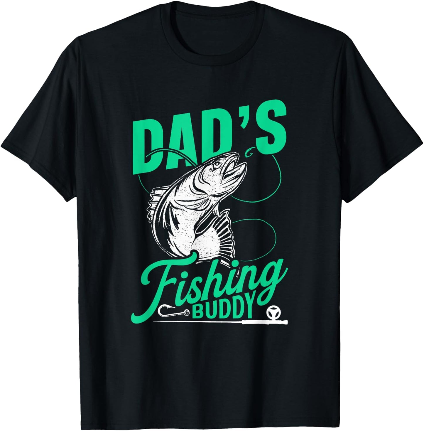 Dad's Fishing Buddy Fisherman Buddies Fisher T-Shirt - T-Shirt | Black