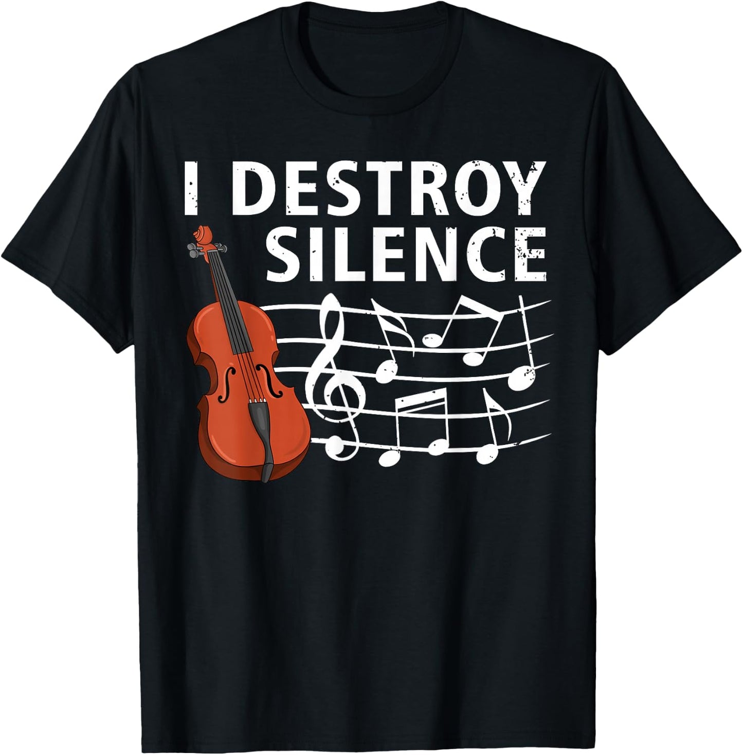 Funny Violin Player Art Women Kids Fiddle Violinist T-Shirt - T-Shirt | Black